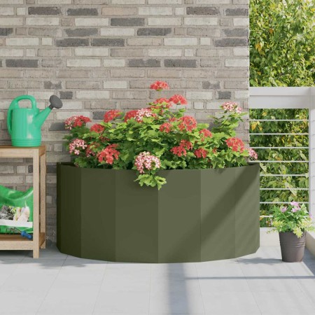 Jardinera Verde Oliva 120 x 60 x 50 cm Acero en Macetas y jardineras | Comprar online en Foru.es