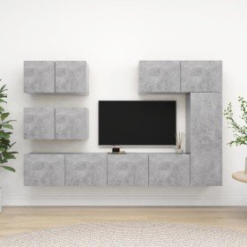 Set muebles de salón TV 6 pzas madera ingeniería gris hormigón en Muebles TV | Comprar online en Foru.es
