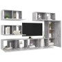Set muebles de salón TV 6 pzas madera ingeniería gris hormigón en Muebles TV | Comprar online en Foru.es
