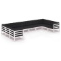 Set de muebles de jardín 10 pzas con cojines madera pino blanco de vidaXL, Conjuntos de jardín - Ref: Foro24-3077320, Precio:...