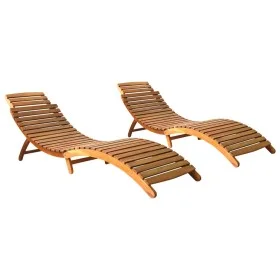 Sonnenliegen 2 Stück aus massivem Akazienholz von vidaXL, Liegen - Ref: Foro24-3077360, Preis: 278,09 €, Rabatt: %
