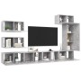 Set muebles de salón TV 8 pzas madera ingeniería gris hormigón en Muebles TV | Comprar online en Foru.es