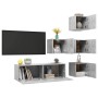 Set de muebles de salón 6 pzas madera ingeniería gris hormigón en Muebles TV | Comprar online en Foru.es