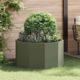 Jardinera Verde Oliva 90 x 90 x 50 cm Acero en Macetas y jardineras | Comprar online en Foru.es