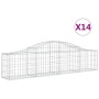 Cestas de gaviones 14 uds forma de arco hierro 200x30x40/60 cm de vidaXL, Maceteros y jardineras - Ref: Foro24-3145379, Preci...