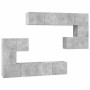 Set muebles de salón TV 8 pzas madera ingeniería gris hormigón en Muebles TV | Comprar online en Foru.es