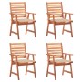 Sillas comedor de jardín y cojines 4 uds madera maciza acacia de vidaXL, Sillas de jardín - Ref: Foro24-3078323, Precio: 315,...