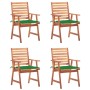 Sillas comedor de jardín y cojines 4 uds madera maciza acacia de vidaXL, Sillas de jardín - Ref: Foro24-3078325, Precio: 308,...