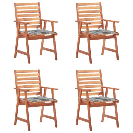 Sillas comedor de jardín y cojines 4 uds madera maciza acacia de vidaXL, Sillas de jardín - Ref: Foro24-3078334, Precio: 316,...