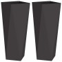 Jardinera 2 pcs Negro 30 x 30 x 75 cm Acero en Macetas y jardineras | Comprar online en Foru.es