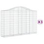 Cestas de gaviones 3 uds forma de arco hierro 200x30x120/140 cm de vidaXL, Maceteros y jardineras - Ref: Foro24-3145452, Prec...