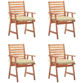 Sillas comedor de jardín y cojines 4 uds madera maciza acacia de vidaXL, Sillas de jardín - Ref: Foro24-3078337, Precio: 307,...