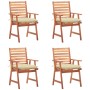 Sillas comedor de jardín y cojines 4 uds madera maciza acacia de vidaXL, Sillas de jardín - Ref: Foro24-3078337, Precio: 314,...