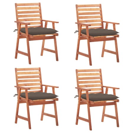Sillas comedor de jardín y cojines 4 uds madera maciza acacia de vidaXL, Sillas de jardín - Ref: Foro24-3078343, Precio: 312,...