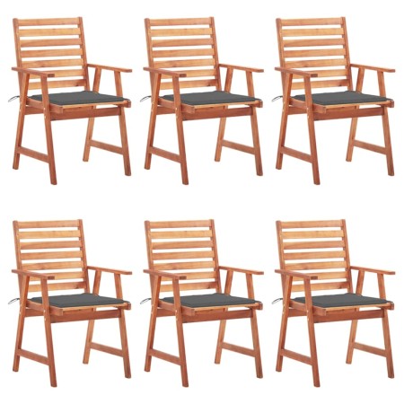Sillas comedor de jardín y cojines 6 uds madera maciza acacia de vidaXL, Sillas de jardín - Ref: Foro24-3078347, Precio: 435,...