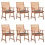 Sillas comedor de jardín y cojines 6 uds madera maciza acacia de vidaXL, Sillas de jardín - Ref: Foro24-3078347, Precio: 406,...