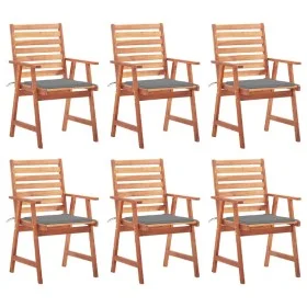 Garden dining chairs and cushions 6 units solid acacia wood by vidaXL, Garden chairs - Ref: Foro24-3078348, Price: 406,72 €, ...