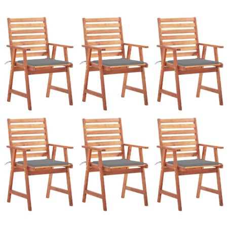 Sillas comedor de jardín y cojines 6 uds madera maciza acacia de vidaXL, Sillas de jardín - Ref: Foro24-3078348, Precio: 436,...