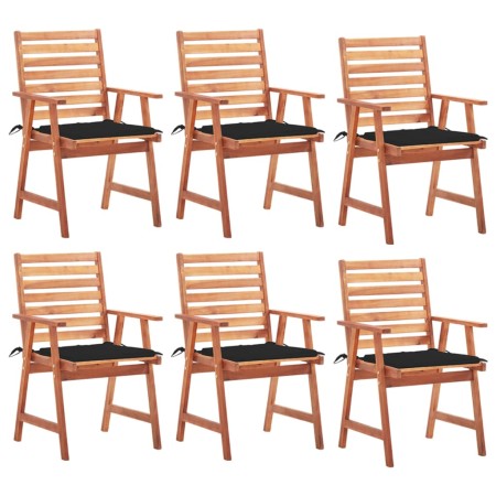 Sillas comedor de jardín y cojines 6 uds madera maciza acacia de vidaXL, Sillas de jardín - Ref: Foro24-3078354, Precio: 421,...