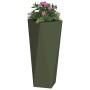 Jardinera 2 pcs Verde Oliva 30 x 30 x 75 cm Acero en Macetas y jardineras | Comprar online en Foru.es