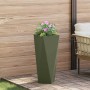 Jardinera 2 pcs Verde Oliva 30 x 30 x 75 cm Acero en Macetas y jardineras | Comprar online en Foru.es