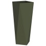 Jardinera 2 pcs Verde Oliva 30 x 30 x 75 cm Acero en Macetas y jardineras | Comprar online en Foru.es
