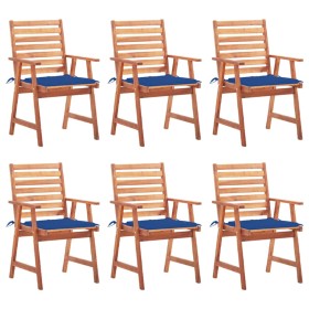 Sillas comedor de jardín y cojines 6 uds madera maciza acacia de vidaXL, Sillas de jardín - Ref: Foro24-3078357, Precio: 461,...