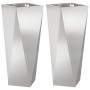 Jardinera 2 pcs Plateado 30 x 30 x 75 cm Acero inoxidable en Macetas y jardineras | Comprar online en Foru.es