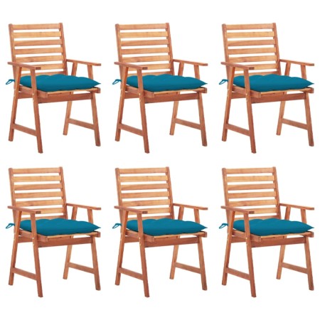Sillas comedor de jardín y cojines 6 uds madera maciza acacia de vidaXL, Sillas de jardín - Ref: Foro24-3078366, Precio: 433,...