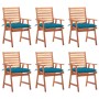 Sillas comedor de jardín y cojines 6 uds madera maciza acacia de vidaXL, Sillas de jardín - Ref: Foro24-3078366, Precio: 433,...