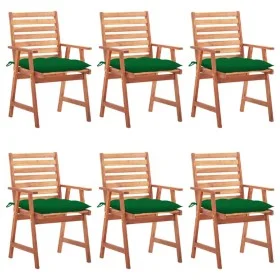 Sillas comedor de jardín y cojines 6 uds madera maciza acacia de vidaXL, Sillas de jardín - Ref: Foro24-3078367, Precio: 404,...