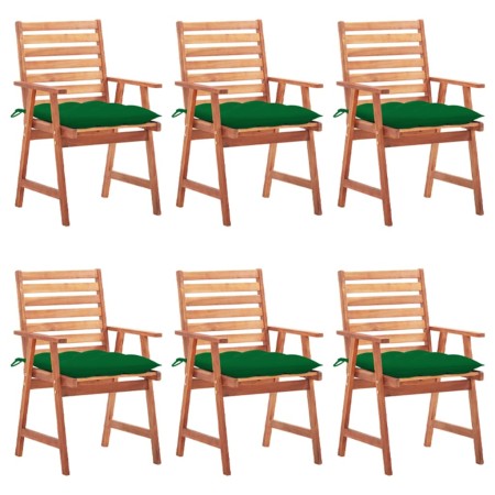 Sillas comedor de jardín y cojines 6 uds madera maciza acacia de vidaXL, Sillas de jardín - Ref: Foro24-3078367, Precio: 433,...