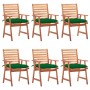 Sillas comedor de jardín y cojines 6 uds madera maciza acacia de vidaXL, Sillas de jardín - Ref: Foro24-3078367, Precio: 433,...