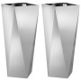 Jardinera 2 pcs Plateado 30 x 30 x 75 cm Acero Galvanizado en Macetas y jardineras | Comprar online en Foru.es
