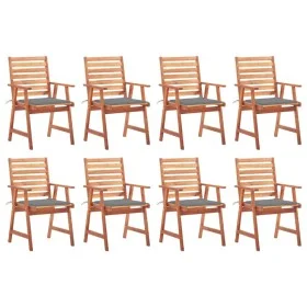 Sillas comedor de jardín y cojines 8 uds madera maciza acacia de vidaXL, Sillas de jardín - Ref: Foro24-3078375, Precio: 555,...