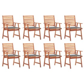 Sillas comedor de jardín y cojines 8 uds madera maciza acacia de vidaXL, Sillas de jardín - Ref: Foro24-3078375, Precio: 588,...