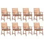 Sillas comedor de jardín y cojines 8 uds madera maciza acacia de vidaXL, Sillas de jardín - Ref: Foro24-3078375, Precio: 555,...
