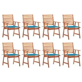 Sillas comedor de jardín y cojines 8 uds madera maciza acacia de vidaXL, Sillas de jardín - Ref: Foro24-3078378, Precio: 532,...