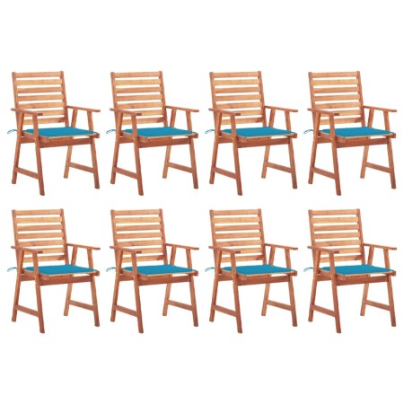 Sillas comedor de jardín y cojines 8 uds madera maciza acacia de vidaXL, Sillas de jardín - Ref: Foro24-3078378, Precio: 561,...