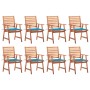 Sillas comedor de jardín y cojines 8 uds madera maciza acacia de vidaXL, Sillas de jardín - Ref: Foro24-3078378, Precio: 561,...
