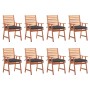 Sillas comedor de jardín y cojines 8 uds madera maciza acacia de vidaXL, Sillas de jardín - Ref: Foro24-3078389, Precio: 594,...