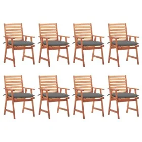 Sillas comedor de jardín y cojines 8 uds madera maciza acacia de vidaXL, Sillas de jardín - Ref: Foro24-3078390, Precio: 552,...