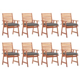 Sillas comedor de jardín y cojines 8 uds madera maciza acacia de vidaXL, Sillas de jardín - Ref: Foro24-3078390, Precio: 583,...