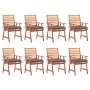 Sillas comedor de jardín y cojines 8 uds madera maciza acacia de vidaXL, Sillas de jardín - Ref: Foro24-3078390, Precio: 583,...