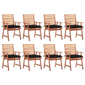 Sillas comedor de jardín y cojines 8 uds madera maciza acacia de vidaXL, Sillas de jardín - Ref: Foro24-3078396, Precio: 594,...
