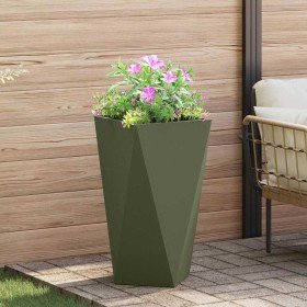 Jardinera Verde Oliva 40 x 40 x 75 cm Acero en Macetas y jardineras | Comprar online en Foru.es