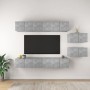 Set muebles de salón TV 8 pzas madera ingeniería gris hormigón en Muebles TV | Comprar online en Foru.es