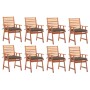 Sillas comedor de jardín y cojines 8 uds madera maciza acacia de vidaXL, Sillas de jardín - Ref: Foro24-3078397, Precio: 594,...