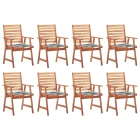 Sillas comedor de jardín y cojines 8 uds madera maciza acacia de vidaXL, Sillas de jardín - Ref: Foro24-3078388, Precio: 558,...