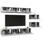 Set muebles de salón TV 8 pzas madera ingeniería gris hormigón en Muebles TV | Comprar online en Foru.es